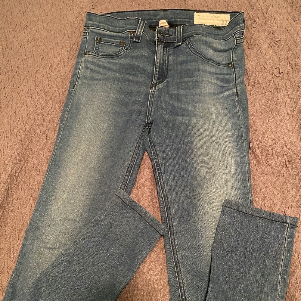 RAG N BONE HIGH RISE LEGGING - MEDIUM WASH SIZE 27
